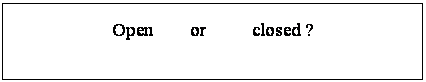 文本框: Open    or     closed ?

Default                 is   Open
